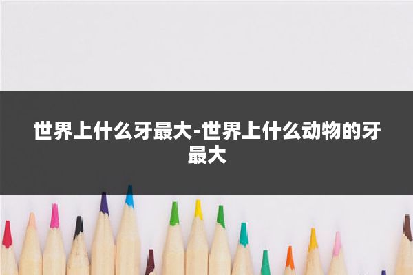 世界上什么牙最大-世界上什么动物的牙最大