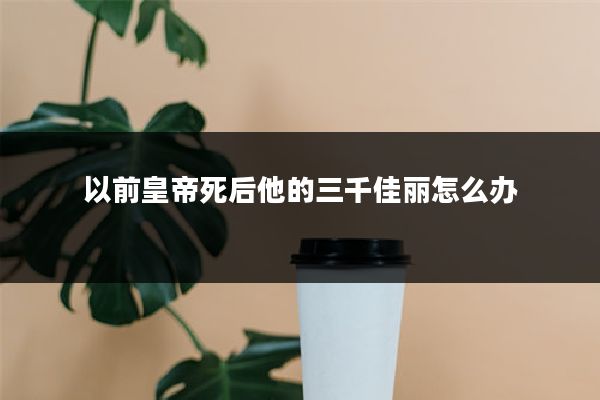 以前皇帝死后他的三千佳丽怎么办