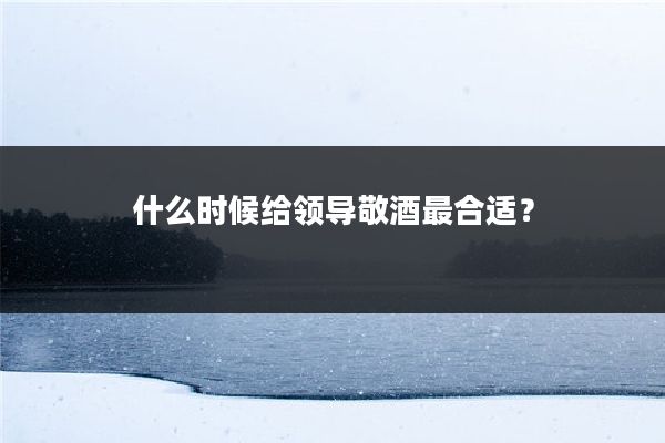 什么时候给领导敬酒最合适？