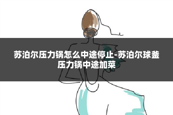 苏泊尔压力锅怎么中途停止-苏泊尔球釜压力锅中途加菜
