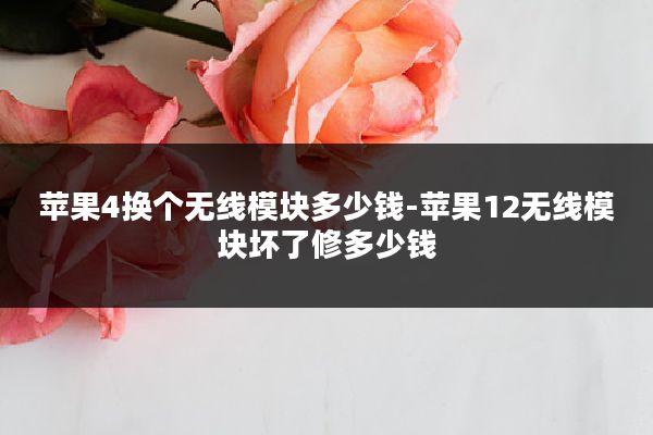 苹果4换个无线模块多少钱-苹果12无线模块坏了修多少钱