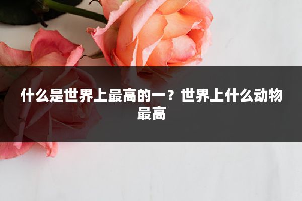 什么是世界上最高的一?世界上什么动物最高