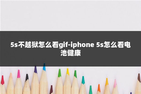 5s不越狱怎么看gif-iphone 5s怎么看电池健康