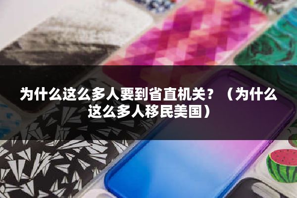 为什么这么多人要到省直机关？（为什么这么多人移民美国）