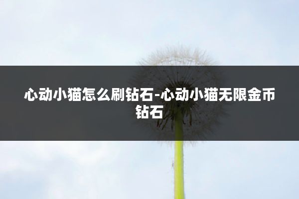 心动小猫怎么刷钻石-心动小猫无限金币钻石