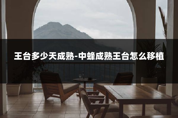 王台多少天成熟-中蜂成熟王台怎么移植