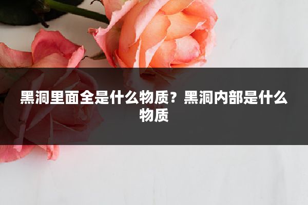 黑洞里面全是什么物质?黑洞内部是什么物质