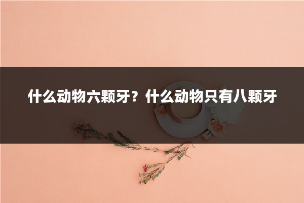 什么动物六颗牙?什么动物只有八颗牙