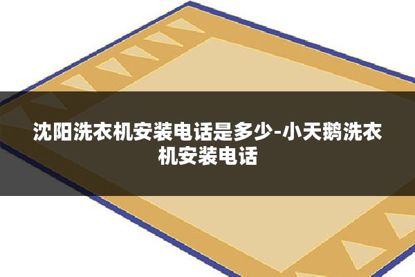 沈阳洗衣机安装电话是多少-小天鹅洗衣机安装电话