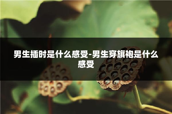 男生插时是什么感受-男生穿旗袍是什么感受