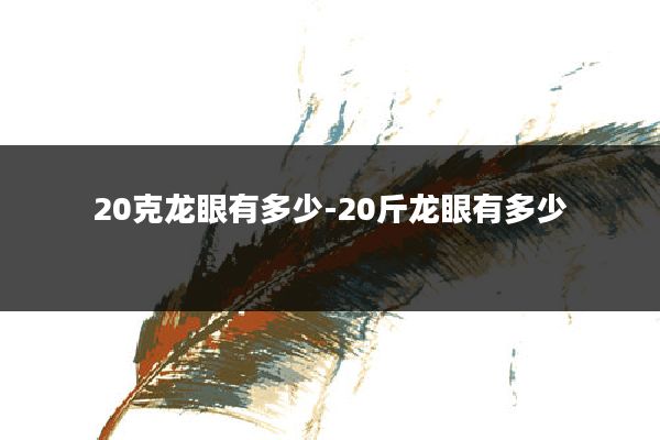 20克龙眼有多少-20斤龙眼有多少