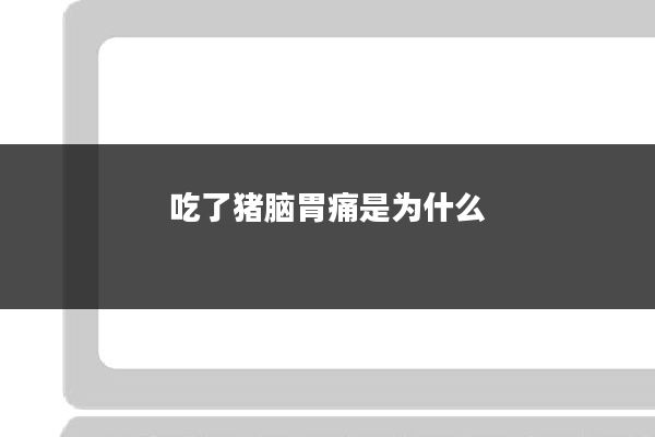 吃了猪脑胃痛是为什么