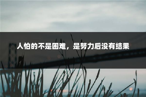 人怕的不是困难，是努力后没有结果