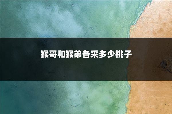 猴哥和猴弟各采多少桃子