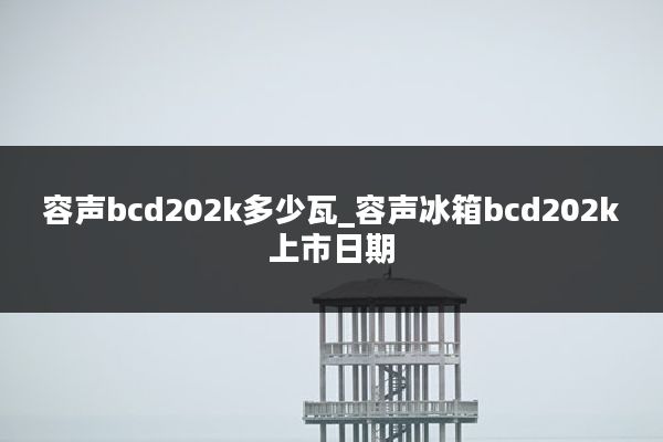 容声bcd202k多少瓦_容声冰箱bcd202k上市日期
