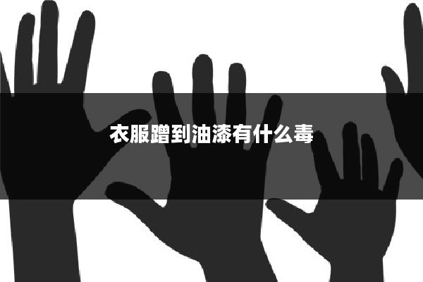 衣服蹭到油漆有什么毒