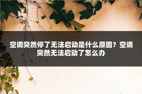 空调突然停了无法启动是什么原因?空调突然无法启动了怎么办