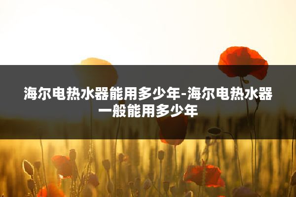 海尔电热水器能用多少年-海尔电热水器一般能用多少年