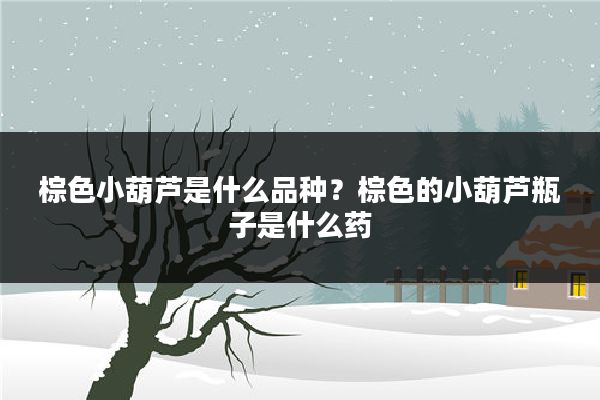 棕色小葫芦是什么品种？棕色的小葫芦瓶子是什么药