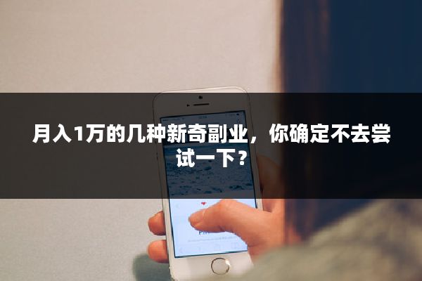 月入1万的几种新奇副业,你确定不去尝试一下?