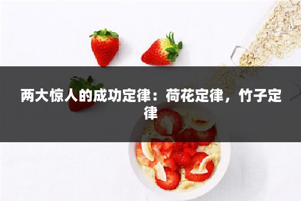 两大惊人的成功定律:荷花定律,竹子定律