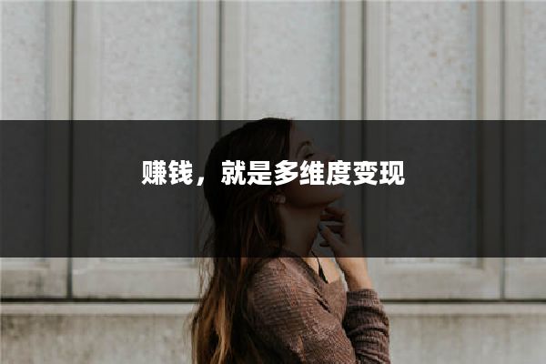 赚钱，就是多维度变现