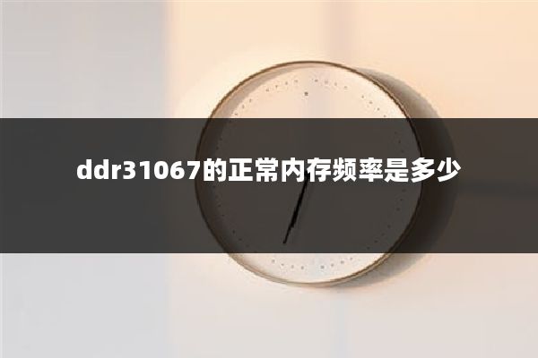ddr31067的正常内存频率是多少