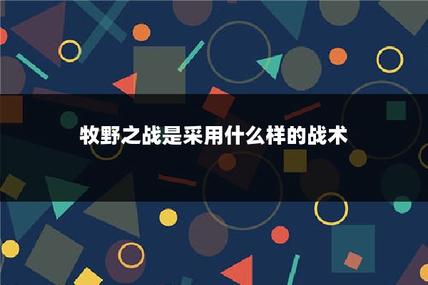 牧野之战是采用什么样的战术