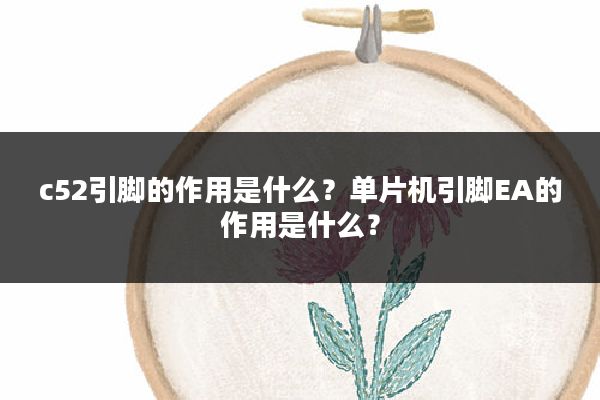 c52引脚的作用是什么?单片机引脚EA的作用是什么?