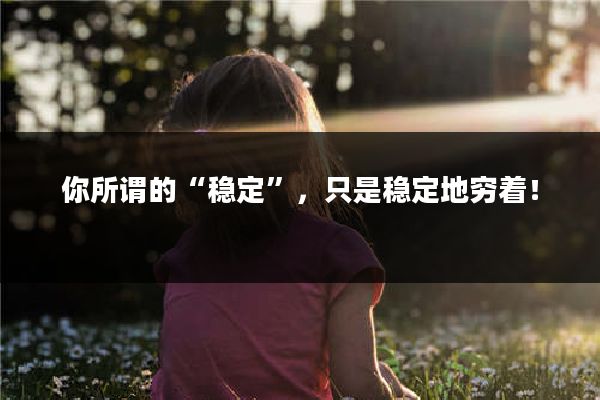 你所谓的“稳定”，只是稳定地穷着！