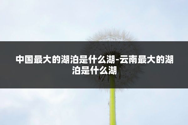 中国最大的湖泊是什么湖-云南最大的湖泊是什么湖