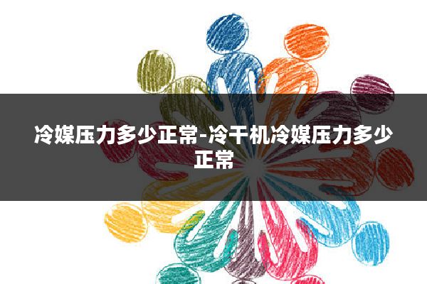 冷媒压力多少正常-冷干机冷媒压力多少正常