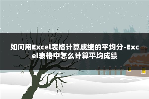 如何用Excel表格计算成绩的平均分-Excel表格中怎么计算平均成绩