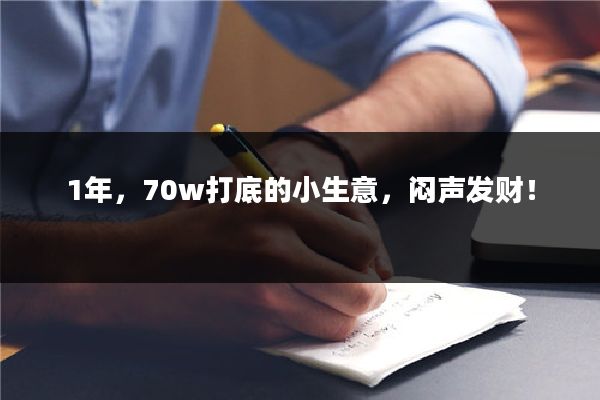 1年,70w打底的小生意,闷声发财!
