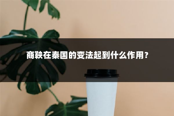 商鞅在秦国的变法起到什么作用？