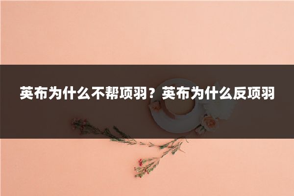 英布为什么不帮项羽?英布为什么反项羽