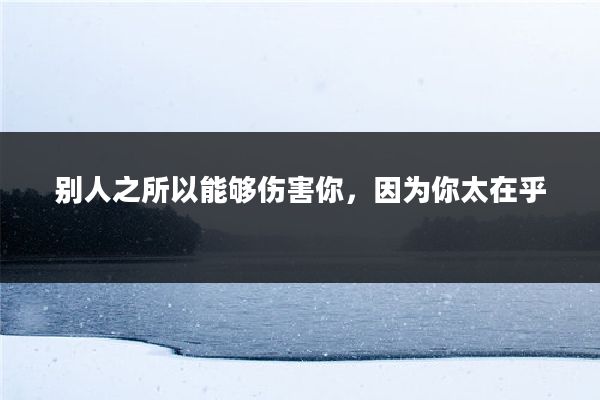别人之所以能够伤害你,因为你太在乎