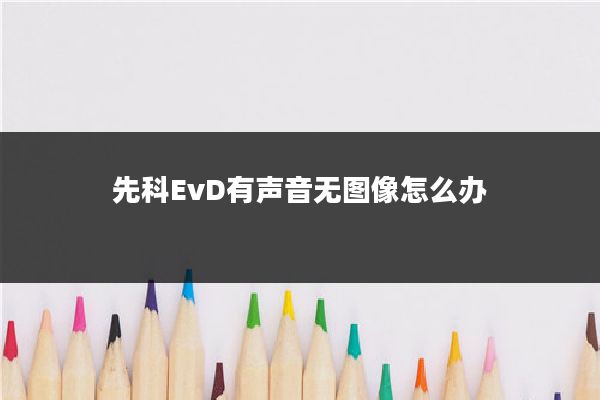 先科EvD有声音无图像怎么办