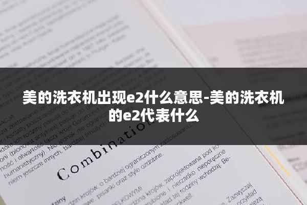 美的洗衣机出现e2什么意思-美的洗衣机的e2代表什么