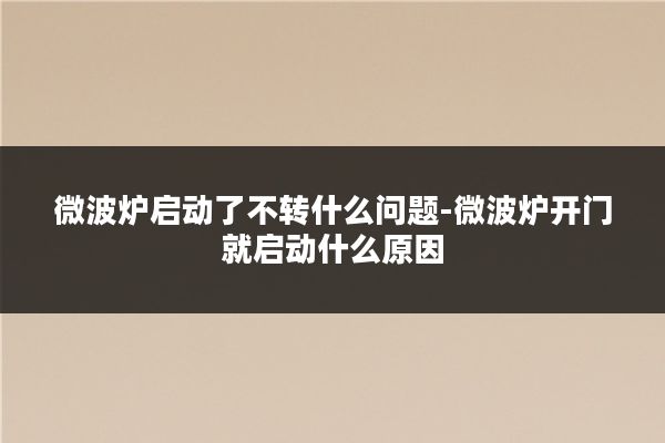 微波炉启动了不转什么问题-微波炉开门就启动什么原因