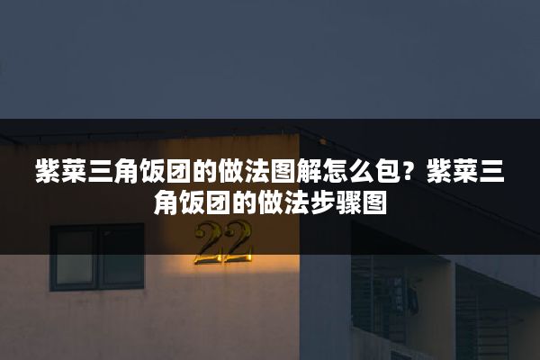 紫菜三角饭团的做法图解怎么包？紫菜三角饭团的做法步骤图