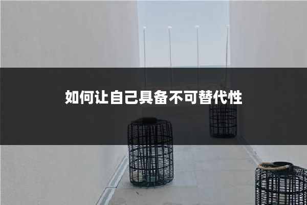 如何让自己具备不可替代性