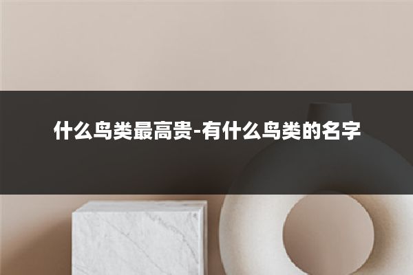 什么鸟类最高贵-有什么鸟类的名字