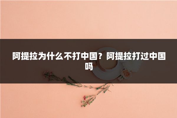 阿提拉为什么不打中国?阿提拉打过中国吗