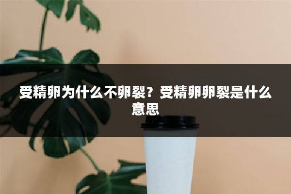 受精卵为什么不卵裂？受精卵卵裂是什么意思