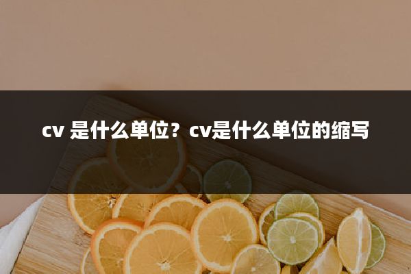 cv 是什么单位?cv是什么单位的缩写
